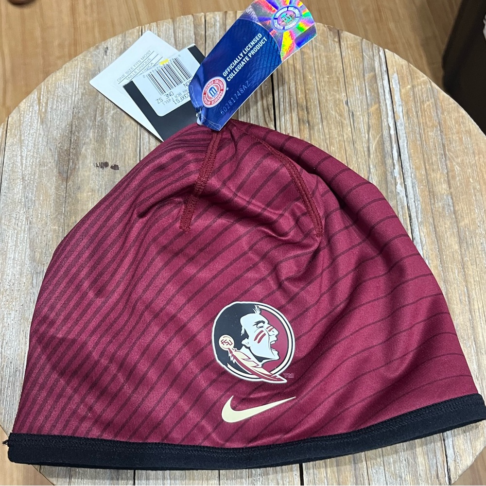 Nike Burgundy Beanie with Emblem